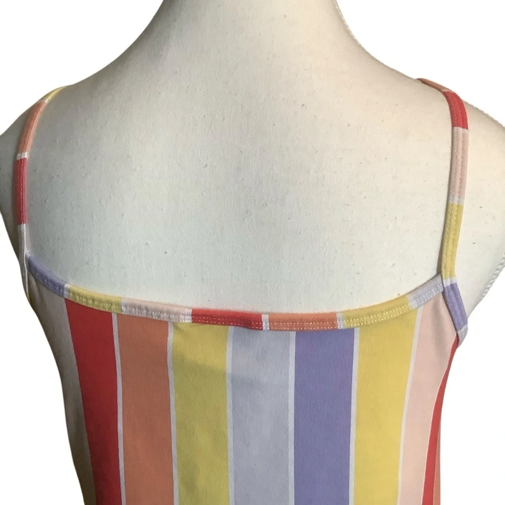 NIKE RETRO RAINBOW STRIPE MINI DRESS WITH EMBROIDERED LOGO/ Size L - Picture 6 of 13